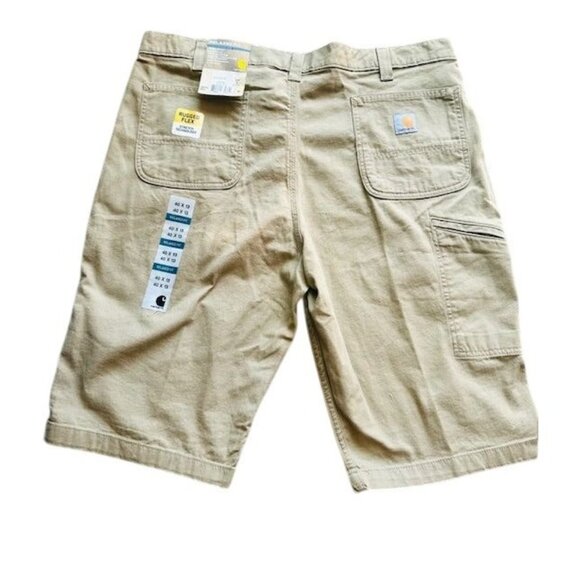 Carhartt Men NWT Rugged Flex Khaki Cotton Cargo Short Relaxed Fit Workwear 40X13 - Picture 3 of 5